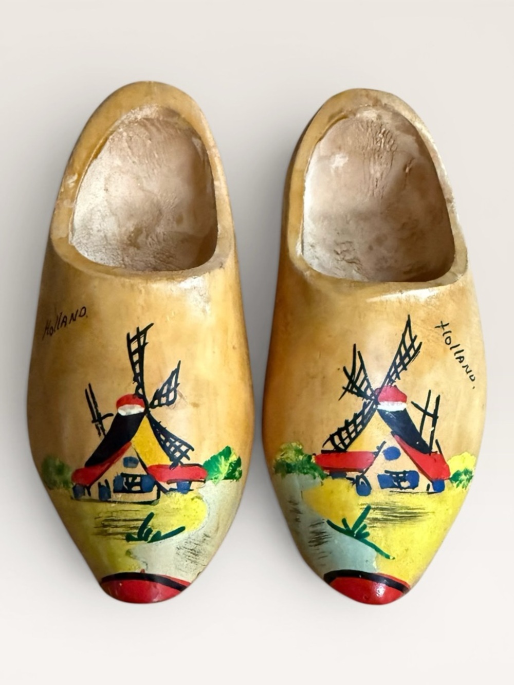 Vintage Hand-Painted Dutch Wooden Shoes From Holland - 1970’s